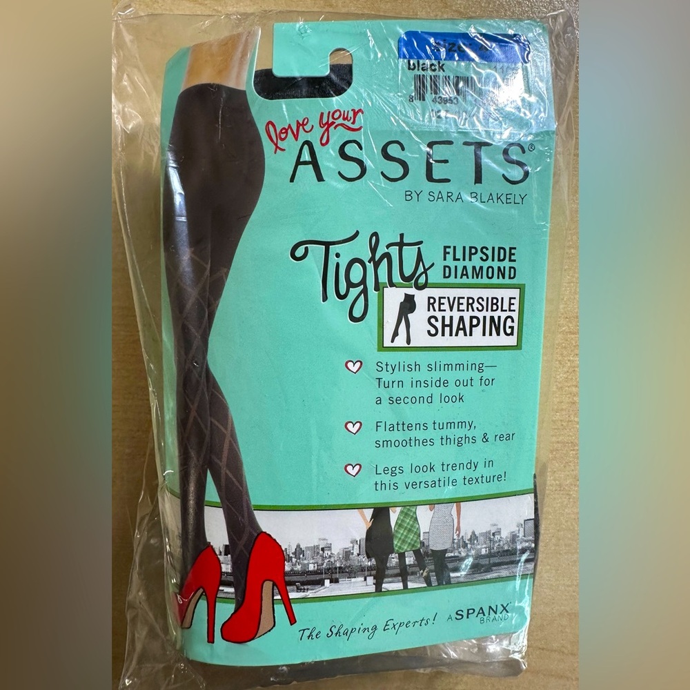 Spanx Love Your Assets/Sara Blakely Reversible Shaping Patterned Tights  - NIP